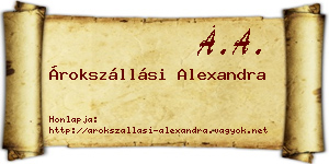 Árokszállási Alexandra névjegykártya