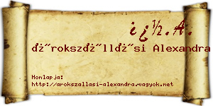 Árokszállási Alexandra névjegykártya