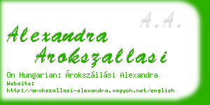 alexandra arokszallasi business card
